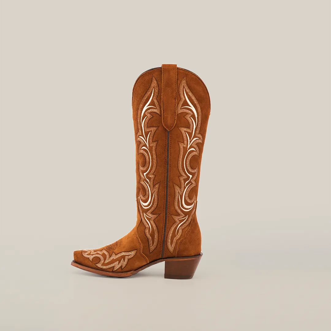 Amara Tabaco Suade - Tall Shaft - Snip Toe