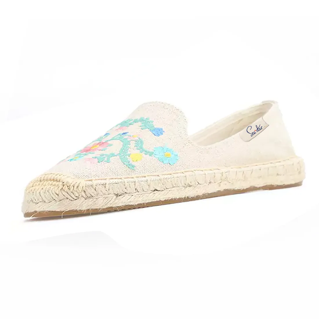 Bayside Beach Club Espadrille Floral Creme