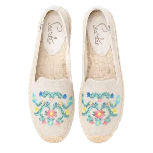 Bayside Beach Club Espadrille Floral Creme
