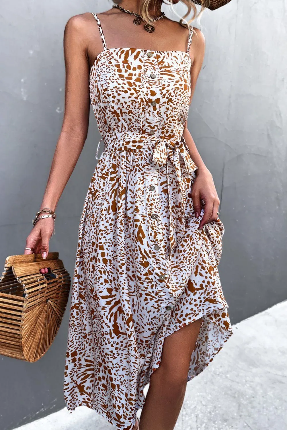 Beat the Heat Spaghetti Strap Belted Dress