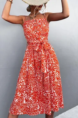 Beat the Heat Spaghetti Strap Belted Dress