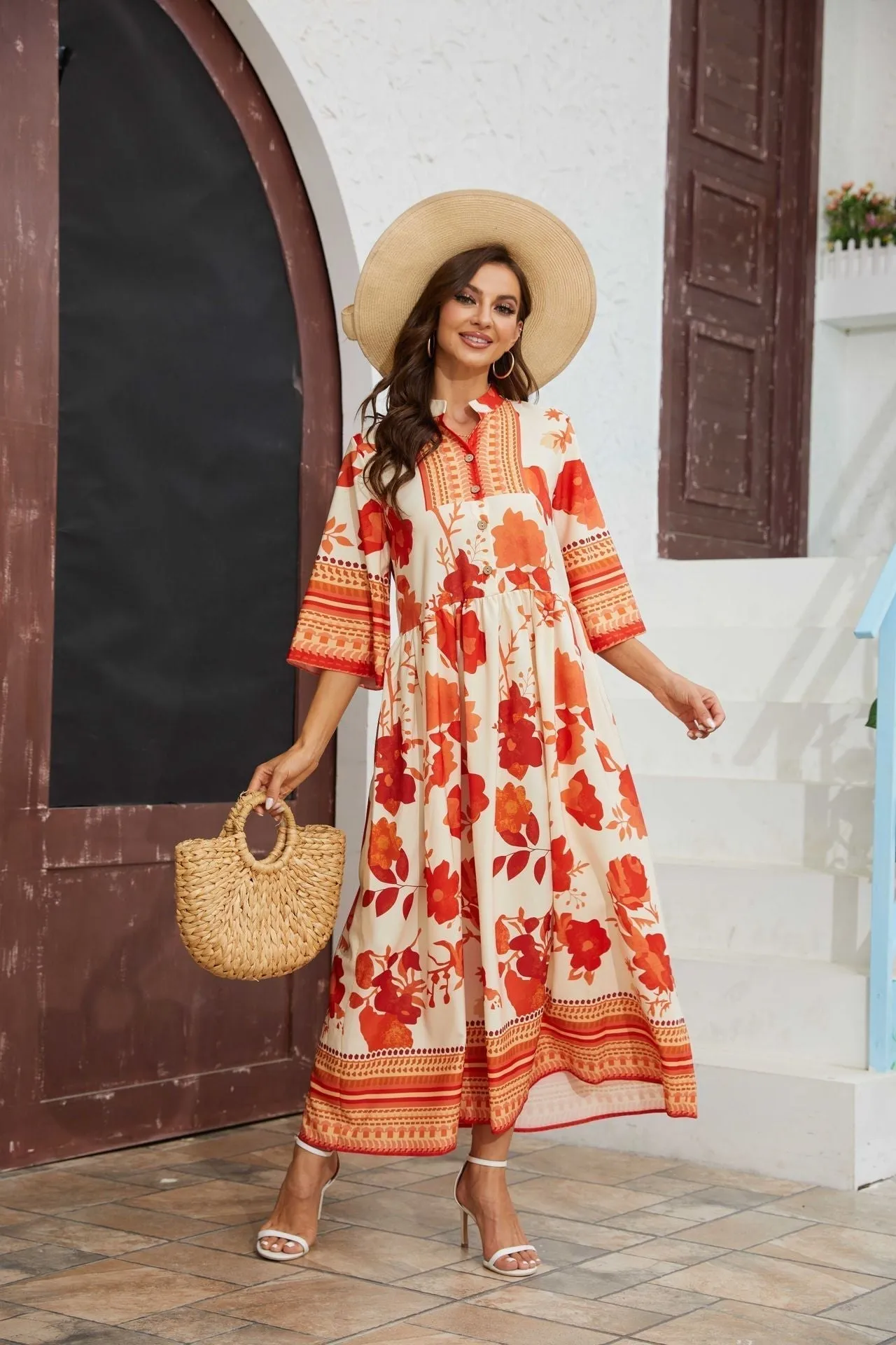 BellaFlora Ethereal Floral Maxi Dress  All-Season Elegance