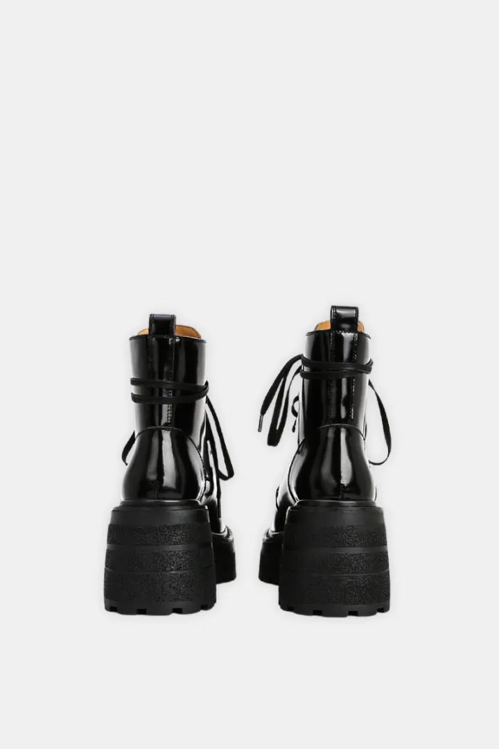 Black Lace-Up Boots