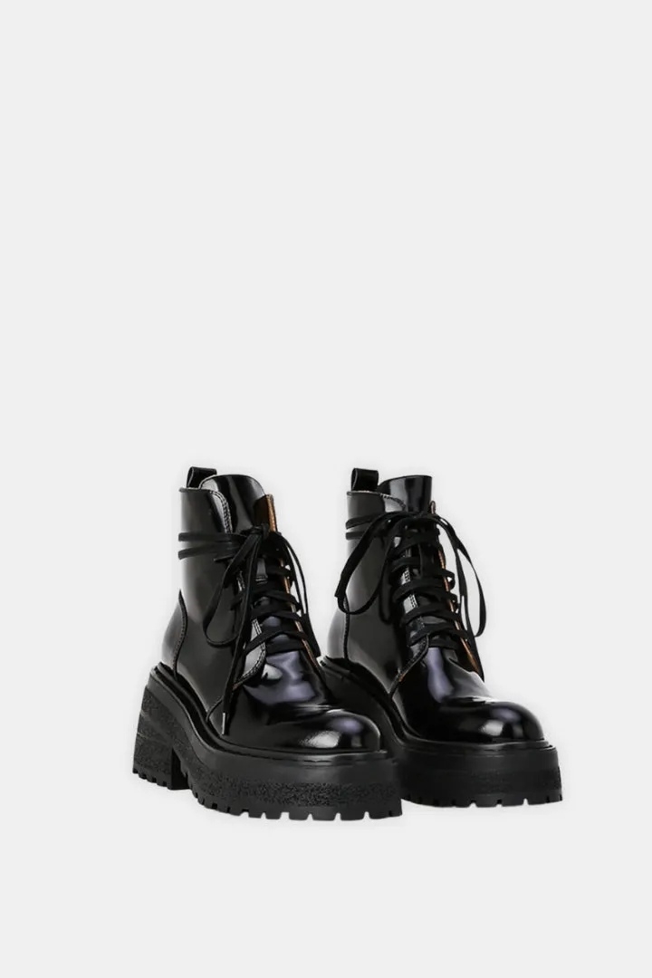 Black Lace-Up Boots
