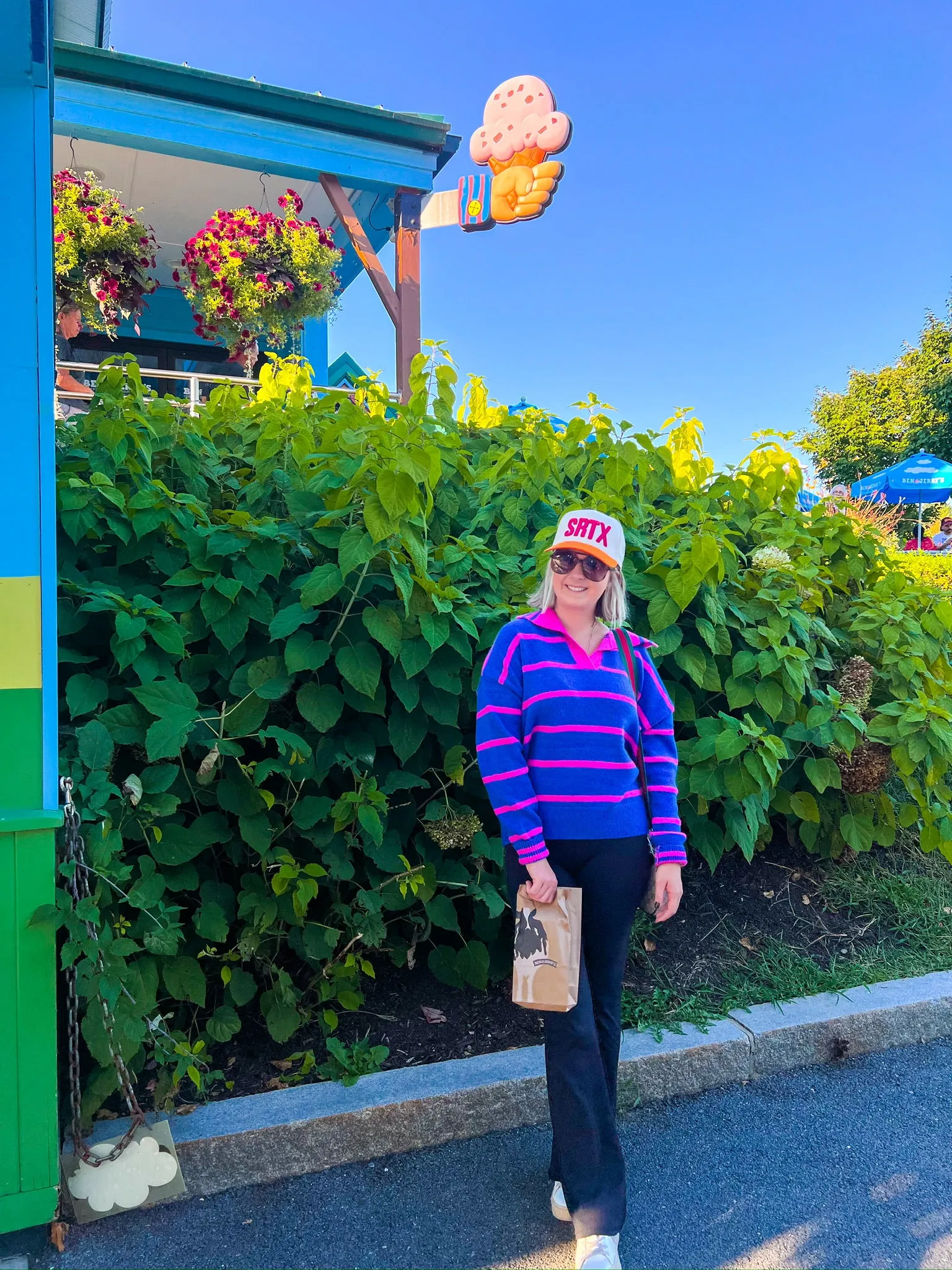 Bold Ideas Sweater - Cobalt/Bright Pink