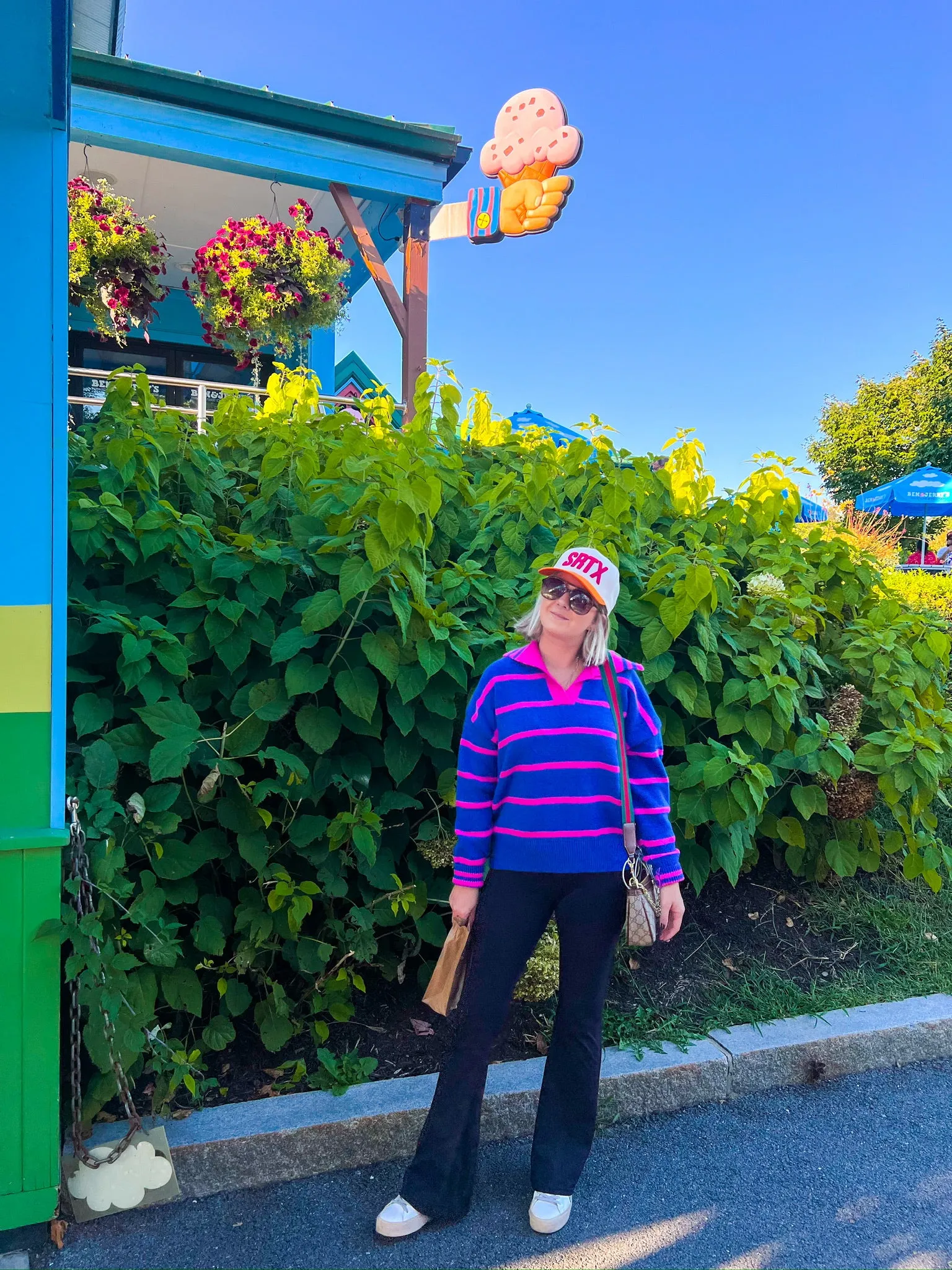 Bold Ideas Sweater - Cobalt/Bright Pink