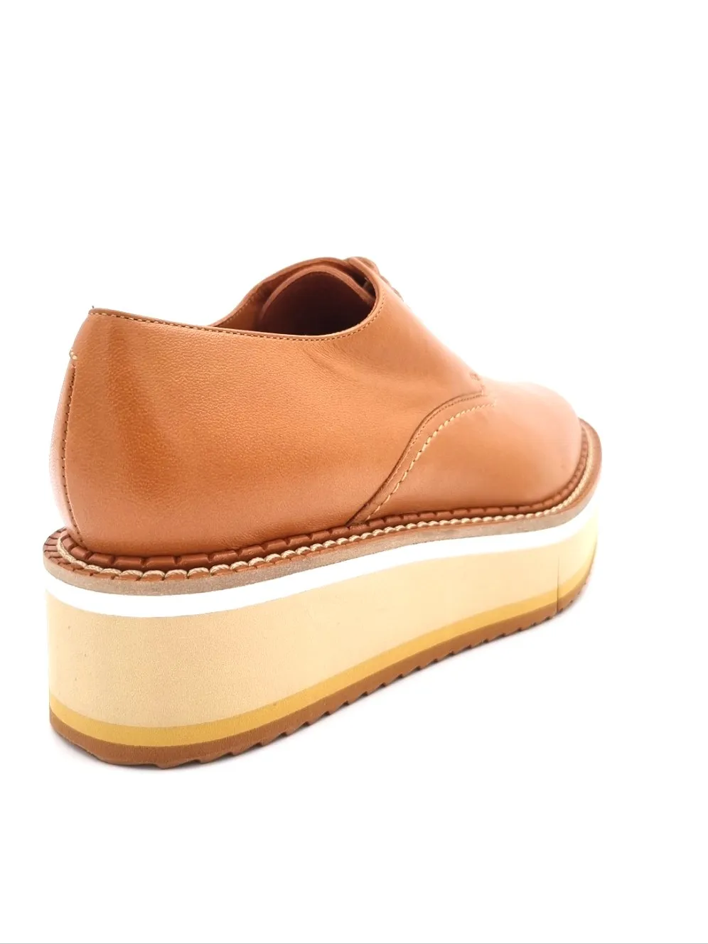 Brook Tan Leather Platform Derby