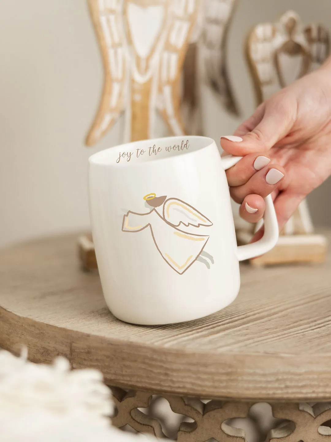 Ceramic Mug-Gold Joy Angel