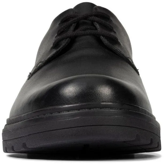 Clarks Boys School Shoe Loxham Derby Y Black