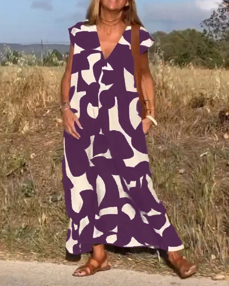 Clementine - Casual V-Neck Dress