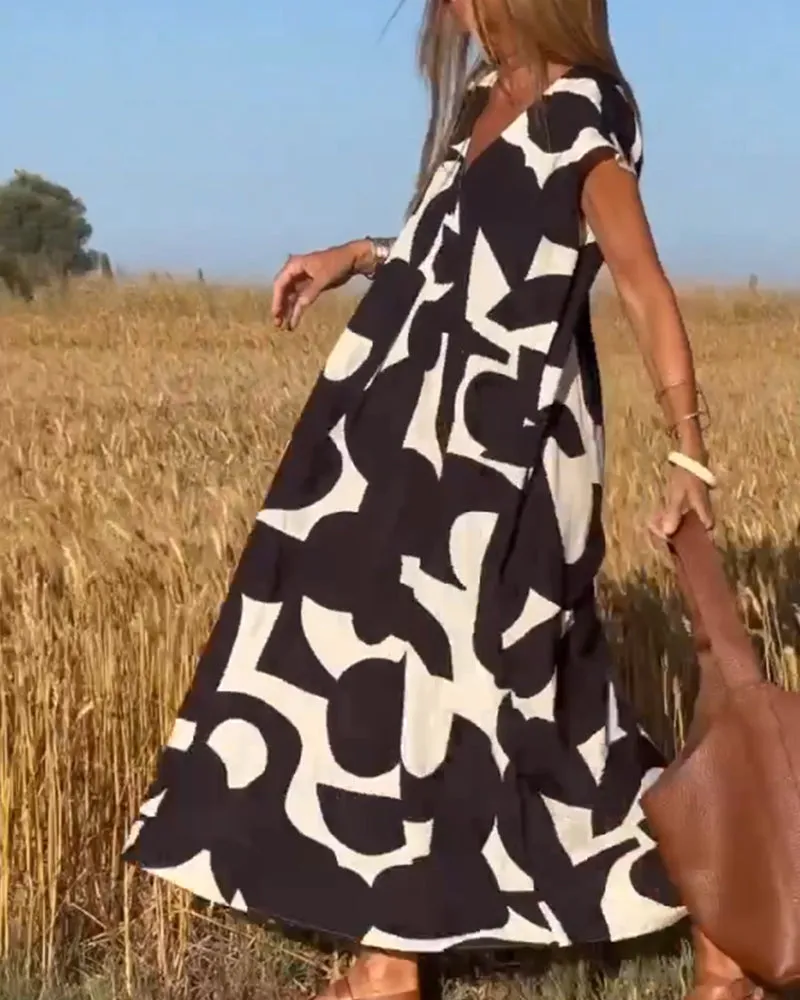 Clementine - Casual V-Neck Dress