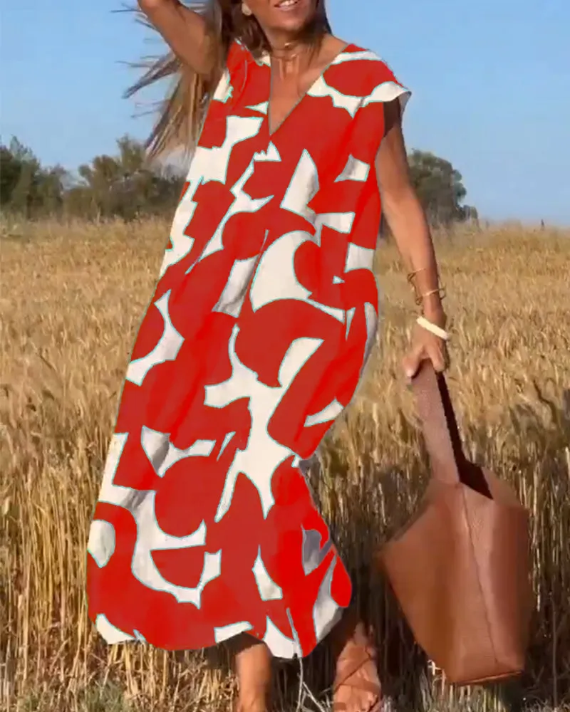 Clementine - Casual V-Neck Dress