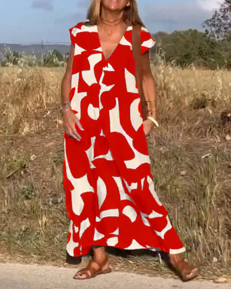 Clementine - Casual V-Neck Dress