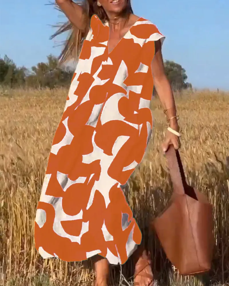 Clementine - Casual V-Neck Dress