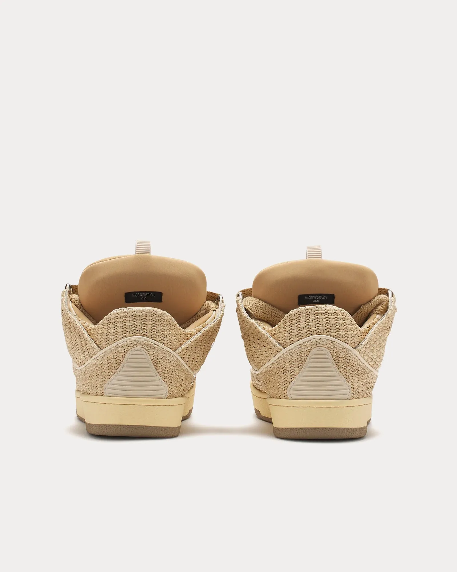 Curb Raffia Natural Low Top Sneakers