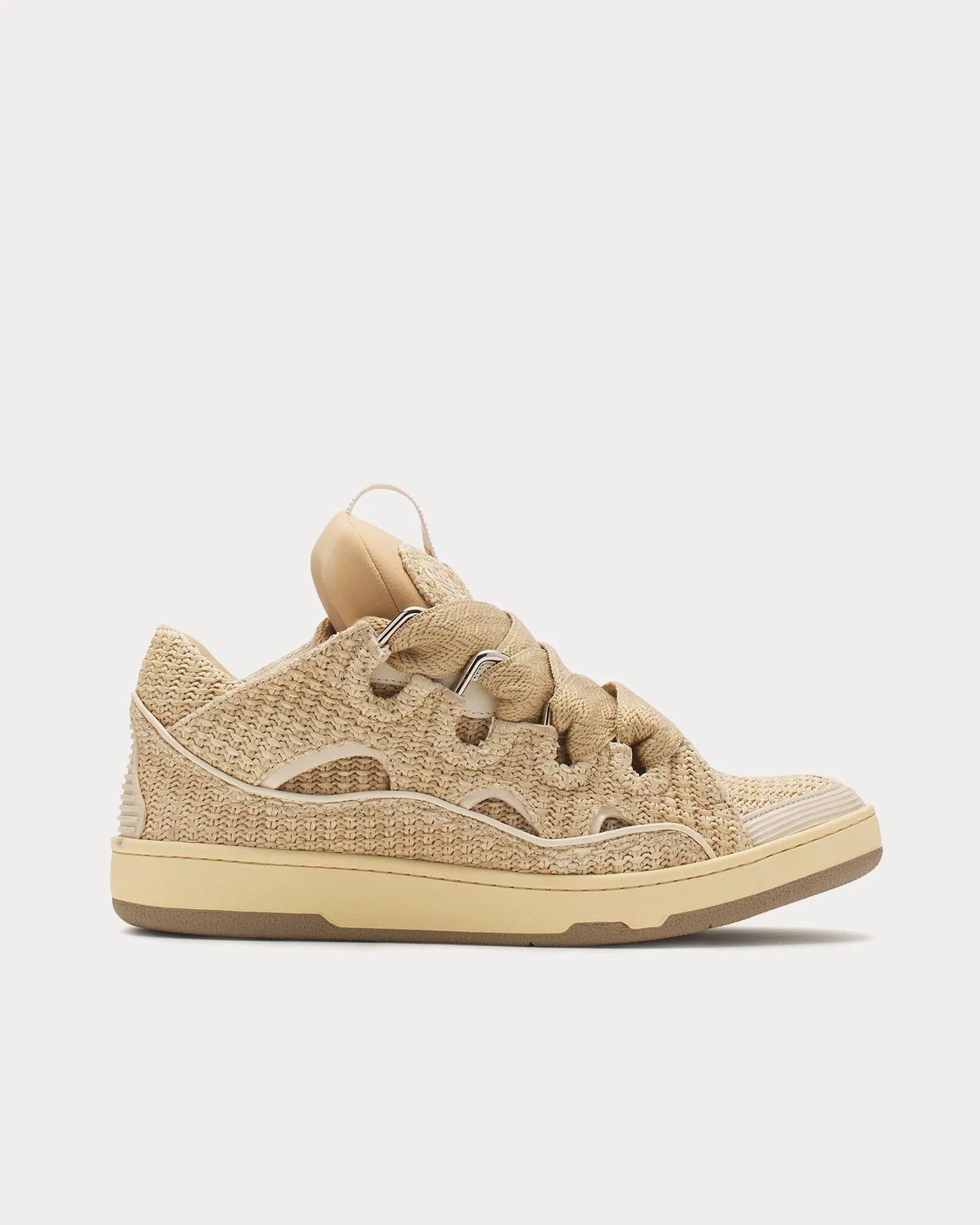Curb Raffia Natural Low Top Sneakers