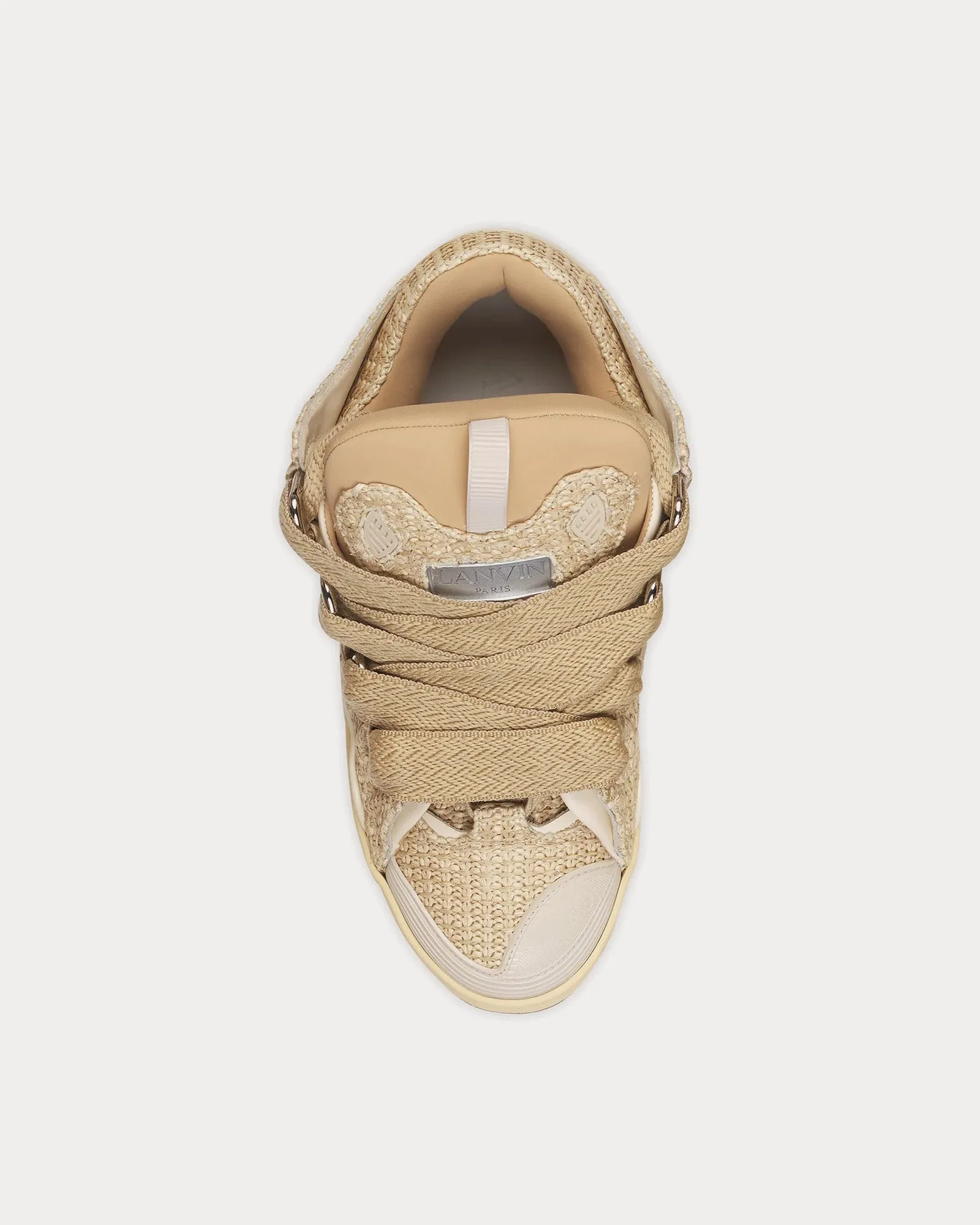 Curb Raffia Natural Low Top Sneakers