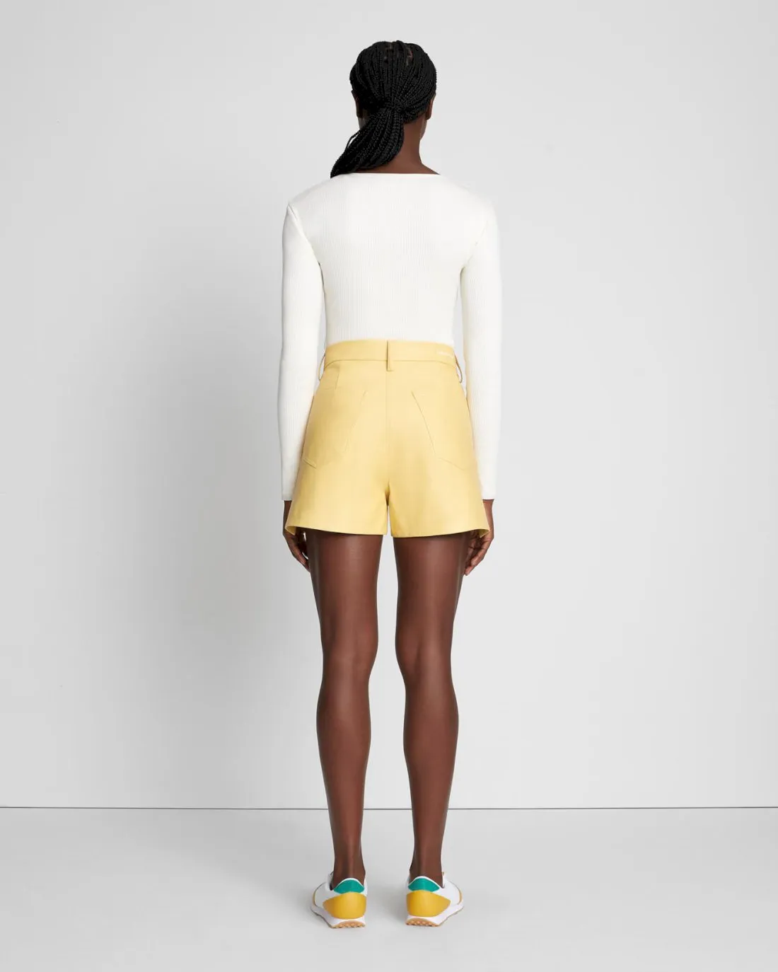Faux Leather Tailored Short in Jojoba