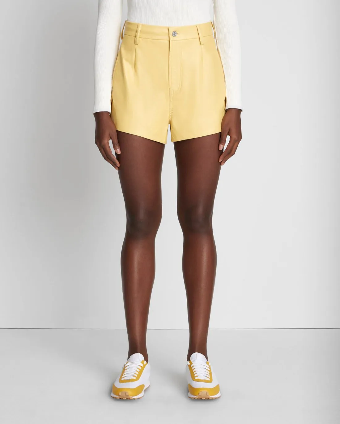 Faux Leather Tailored Short in Jojoba