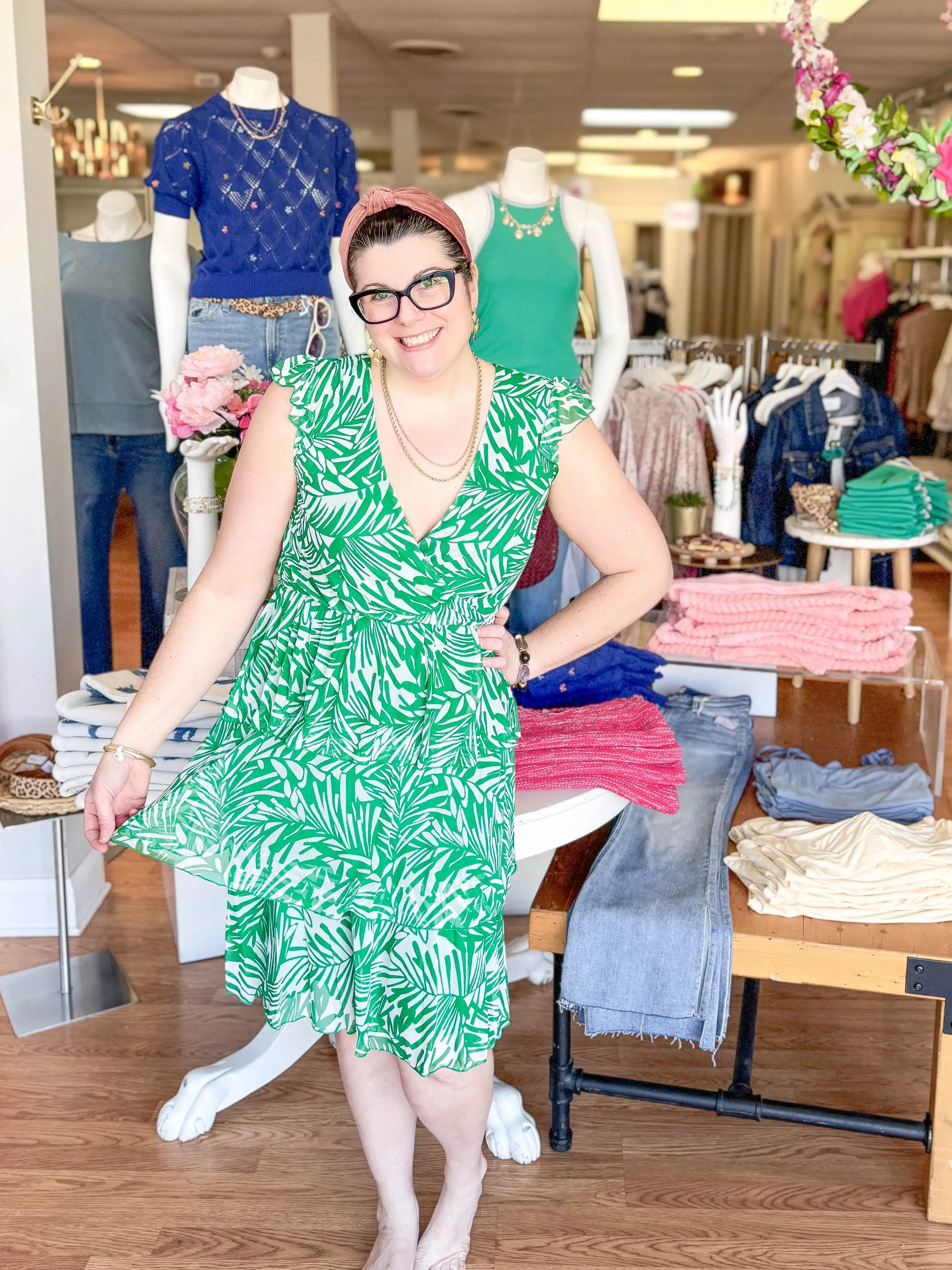 Flouncy Tiered Ruffle Dress Mesh Airy Layers Tropical Green