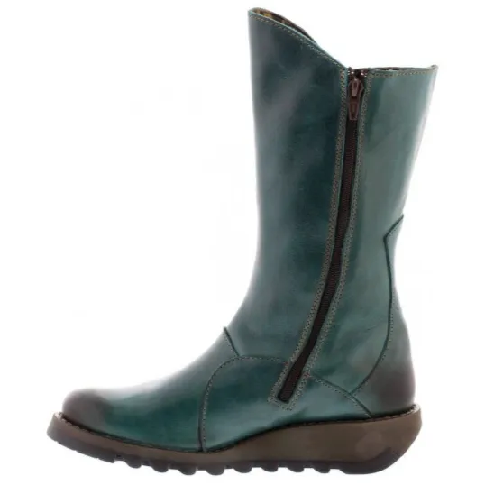 Fly London Mid Calf Boot MES 2 Petrol Leather