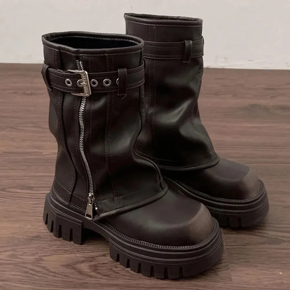 Fold Over Chunky Boots