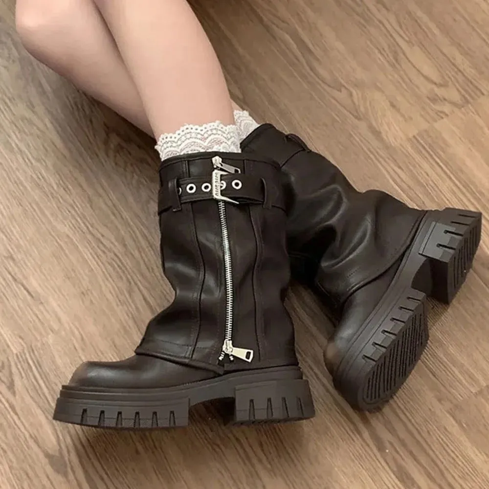 Fold Over Chunky Boots