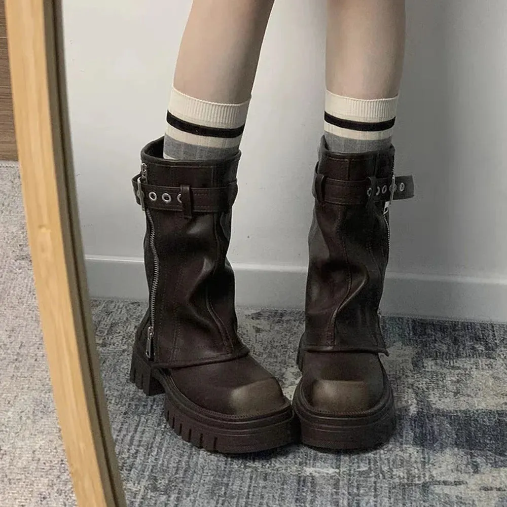 Fold Over Chunky Boots