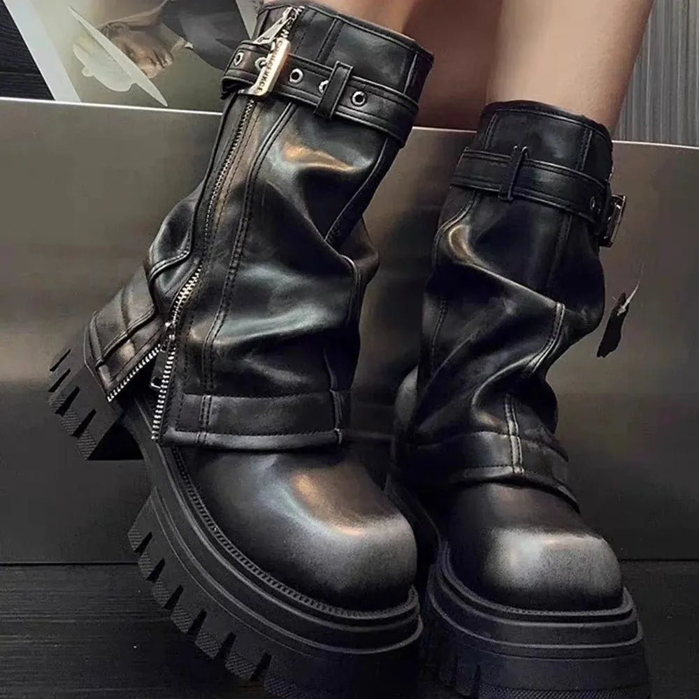 Fold Over Chunky Boots