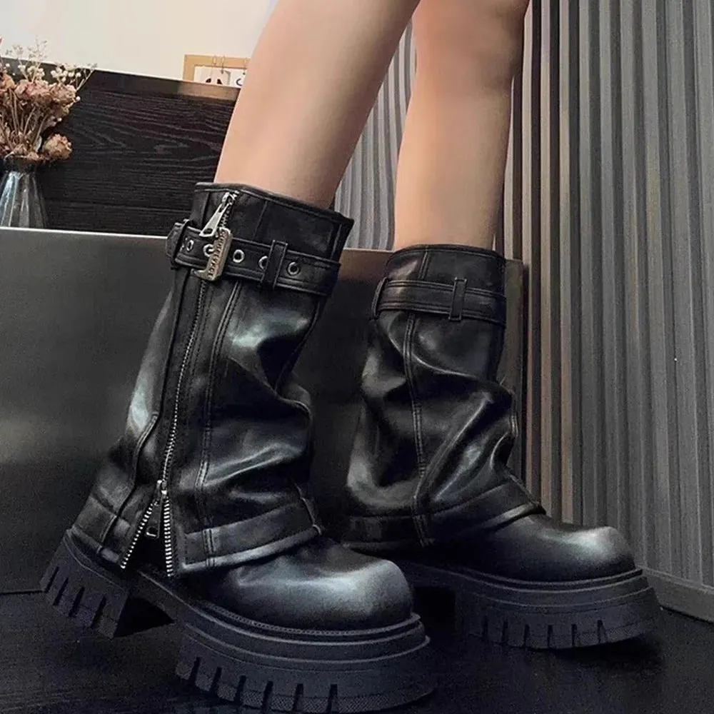 Fold Over Chunky Boots