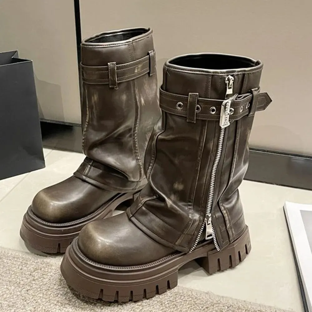 Fold Over Chunky Boots