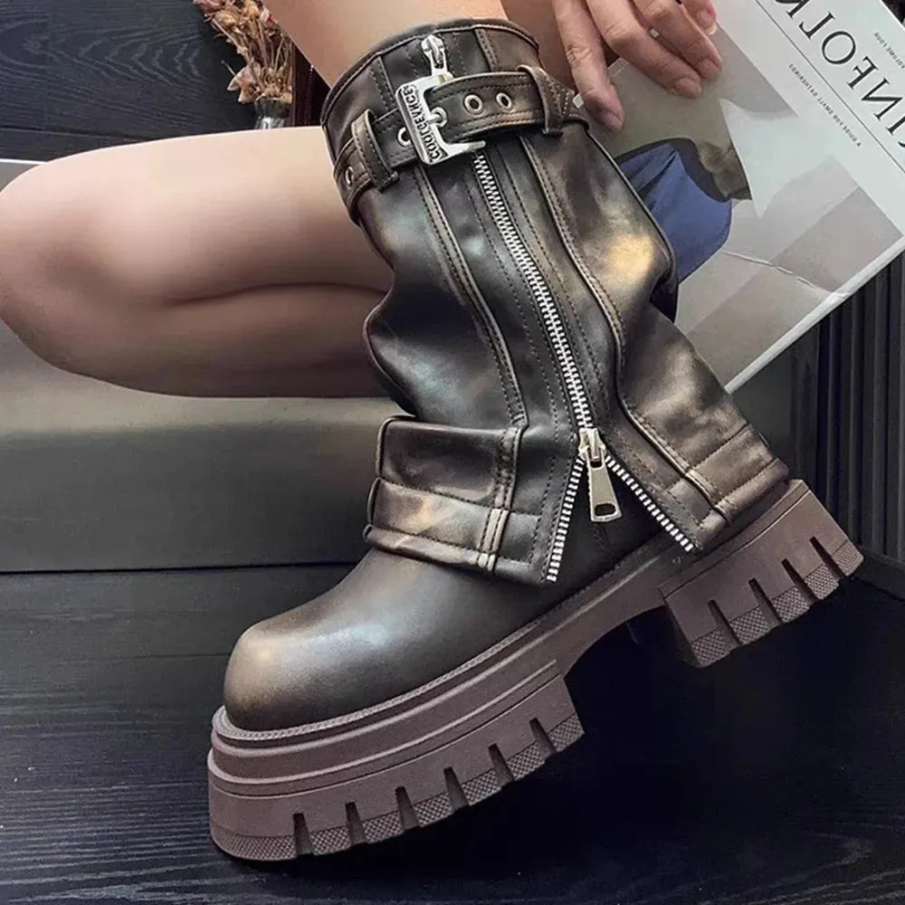 Fold Over Chunky Boots