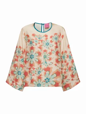 FRANCO FERRARI - WIDE SLEEVE CORAL BLOUSE