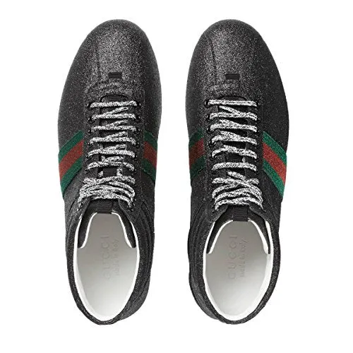 Gucci Men's Glitter Web High-top Sneaker, Black (Nero) 429598