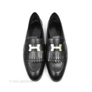 Hermès Women Royal Loafers Black Gold Hardware Size 38
