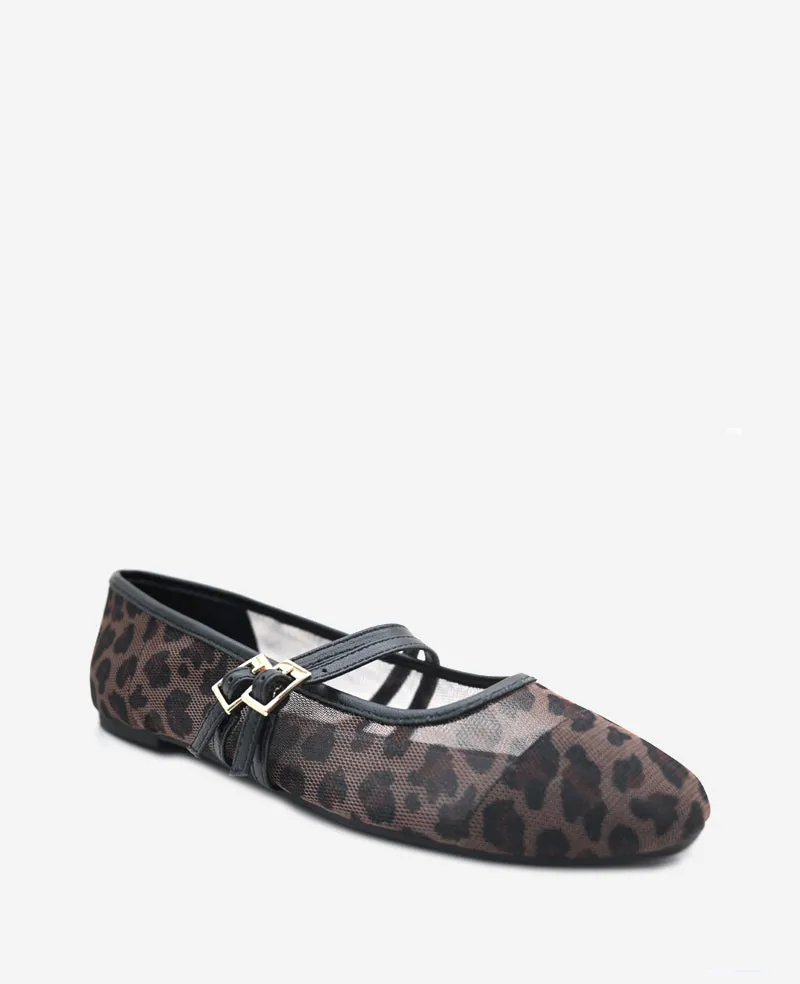 Mackenzie Leopard Print Mesh Mary Jane
