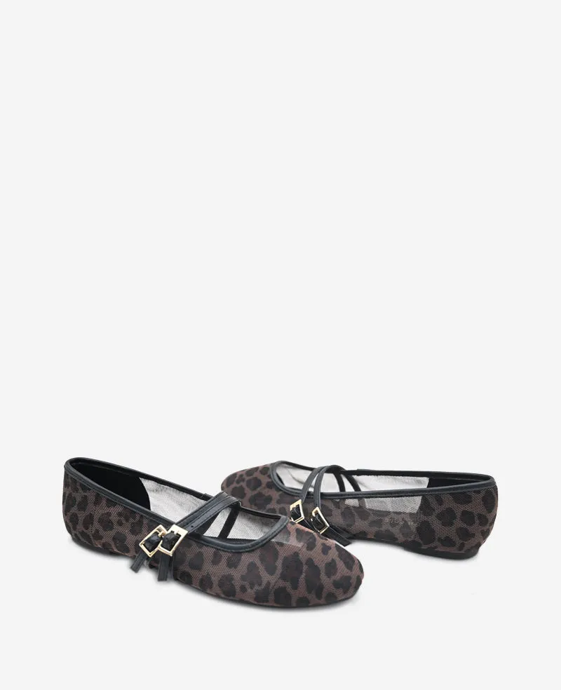 Mackenzie Leopard Print Mesh Mary Jane