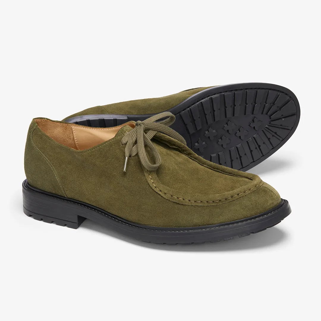 Men's Olive Suede Tuscan Derby Boot From Del Toro Shoes