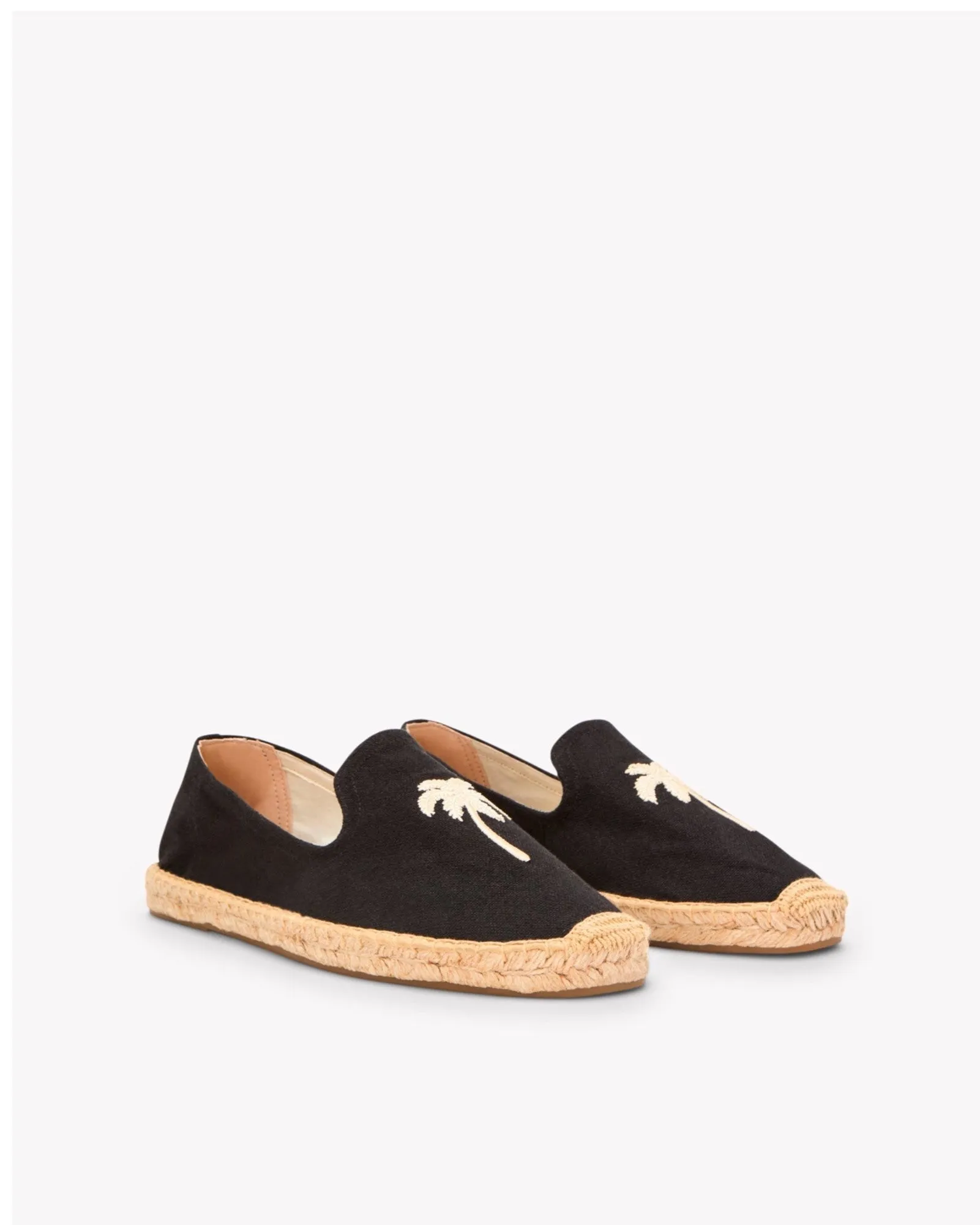 Mens_Espadrilles_The Smoking_Embroidery_Noche Black - Palm Tree