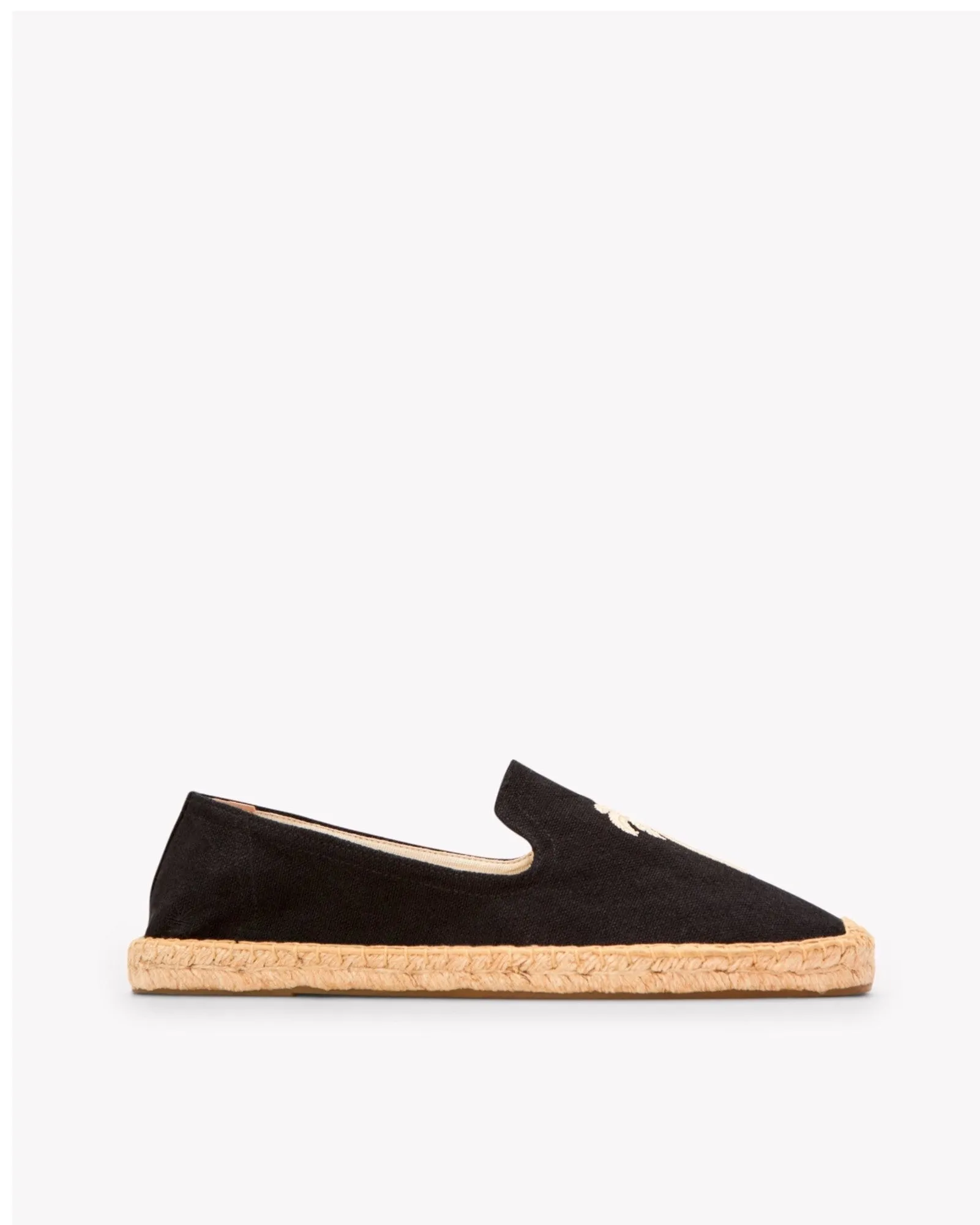 Mens_Espadrilles_The Smoking_Embroidery_Noche Black - Palm Tree