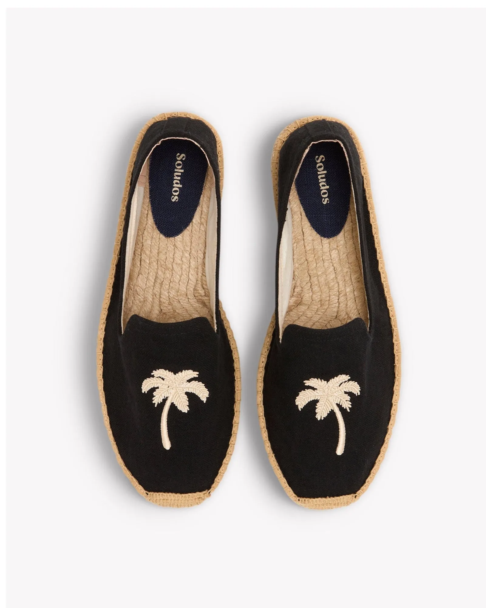 Mens_Espadrilles_The Smoking_Embroidery_Noche Black - Palm Tree