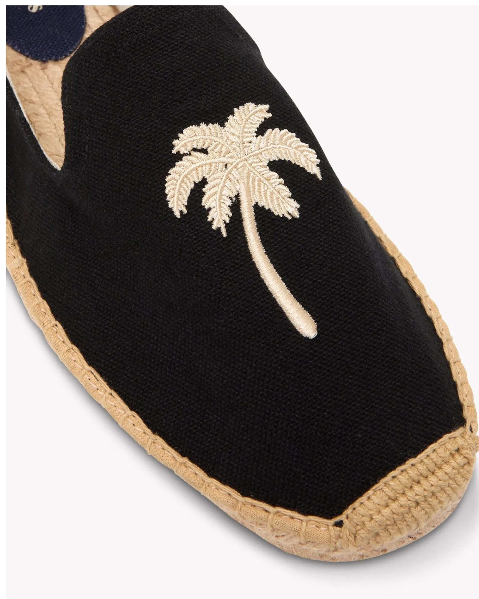 Mens_Espadrilles_The Smoking_Embroidery_Noche Black - Palm Tree
