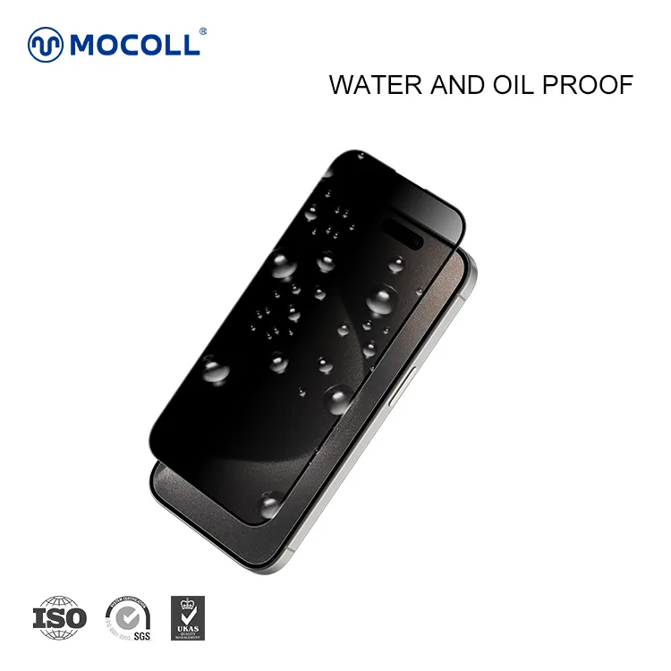 Mocoll 2.5D Full Cover Privacy Tempered Glass/Screen Protector for iPhone 15 Pro Max