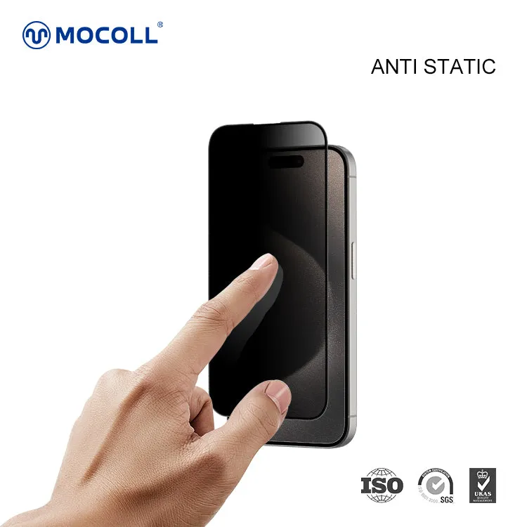 Mocoll 2.5D Full Cover Privacy Tempered Glass/Screen Protector for iPhone 15 Pro Max