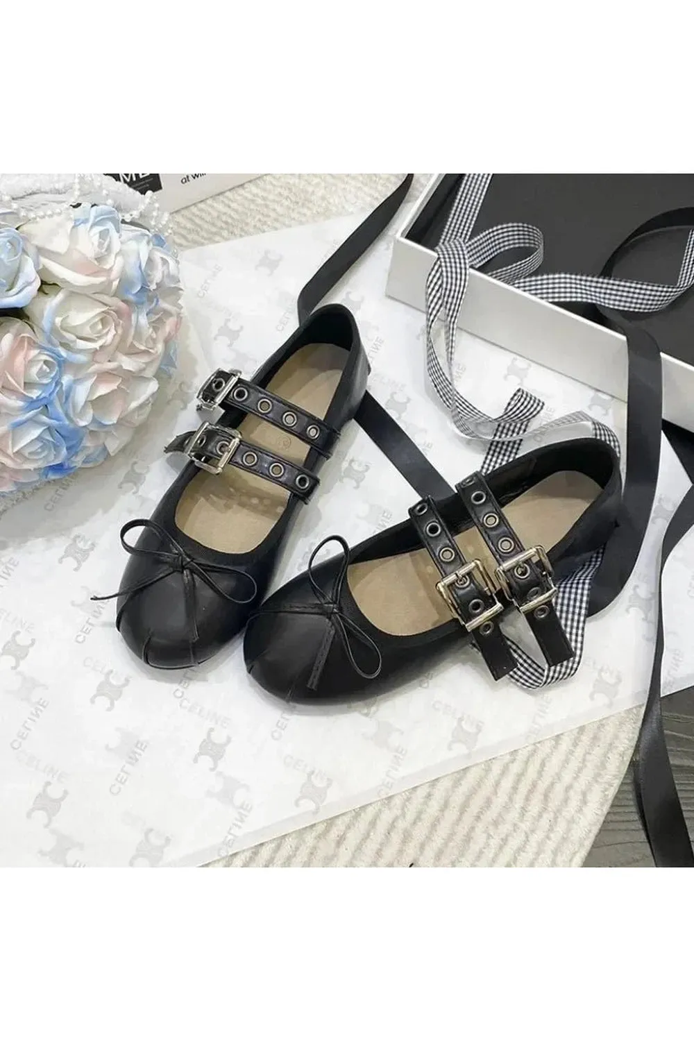 Punk Double Buckle Mary Janes Shoes