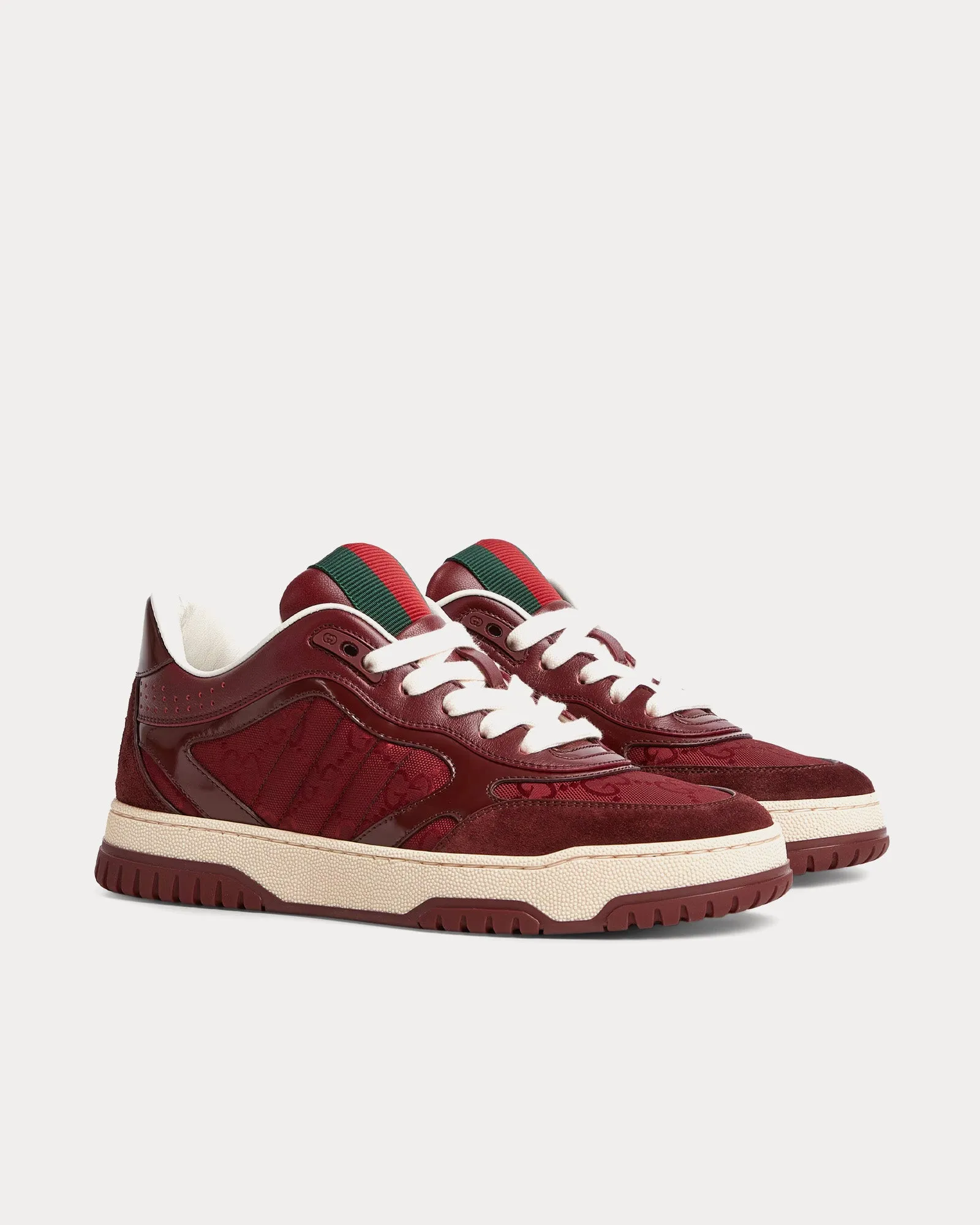 Re-Web with GG Canvas Gucci Rosso Ancora Red Low Top Sneakers