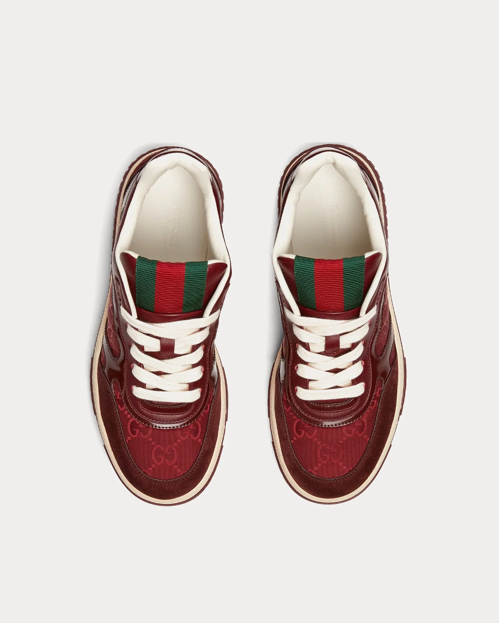 Re-Web with GG Canvas Gucci Rosso Ancora Red Low Top Sneakers