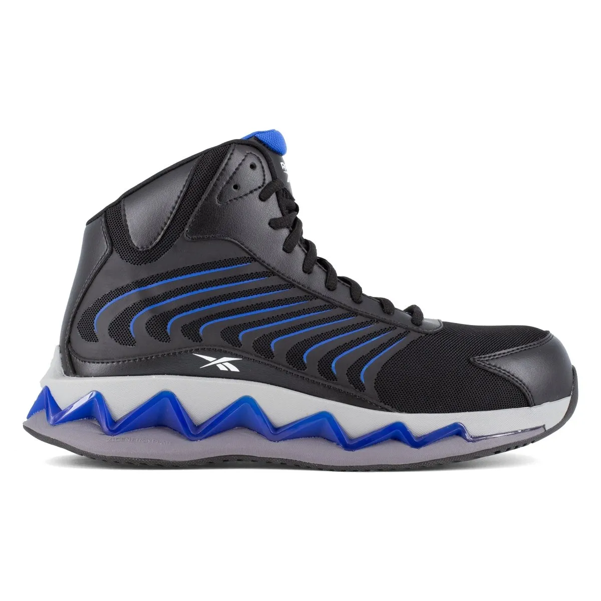 Reebook Men's 6" Black and Blue High Top Zig Elusion Heritage Composite Toe Work Shoe