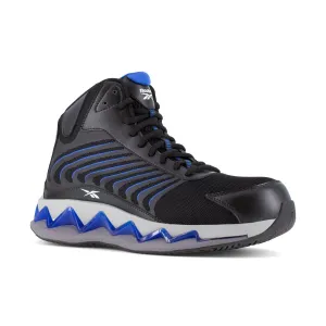 Reebook Men's 6" Black and Blue High Top Zig Elusion Heritage Composite Toe Work Shoe