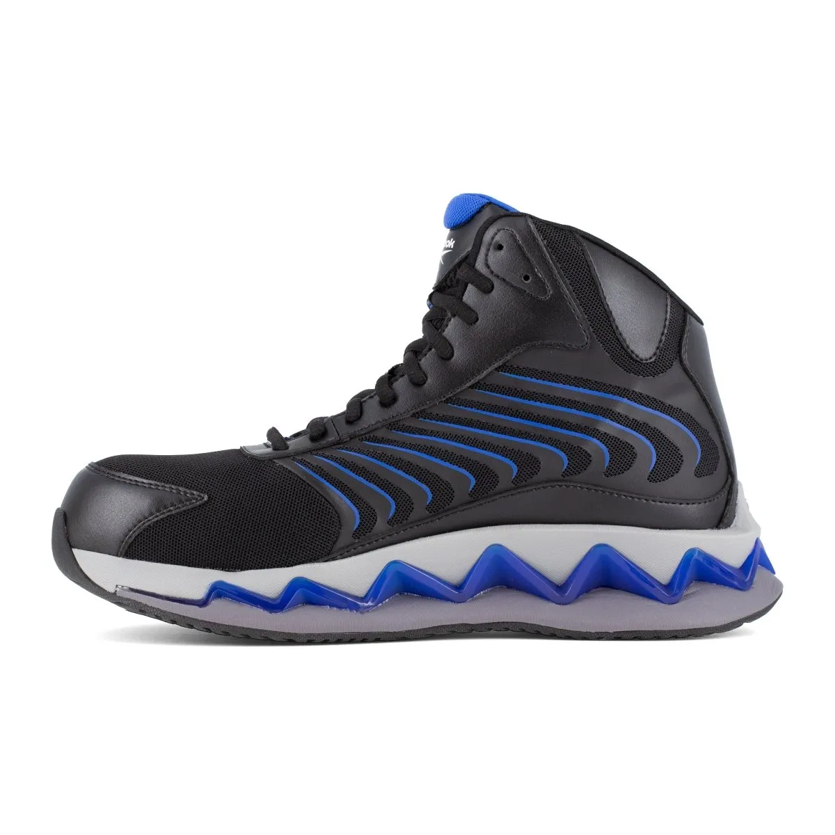 Reebook Men's 6" Black and Blue High Top Zig Elusion Heritage Composite Toe Work Shoe